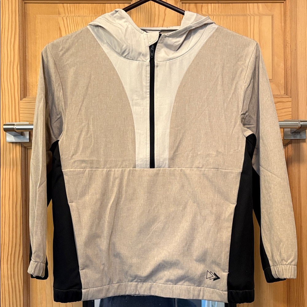 Carter's Light Gray Jacket  Black Trim 1/4 Zip Water Resistant Sz 10 kids